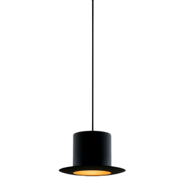 TDC Lights Lamps & Lightings Black 10" Single Head Metal Gentleman Hat Shade Pendant Ceiling Light Fixture - FHS-04