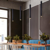 TDC Lights Lamps & Lightings Black Single Head Long Tube Thin Pendant Ceiling Light 5W 4000K - A35