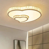 TDC Lights Lamps & Lightings LED Modern Luxury Gold Heart Shaped Crystal Metal Flush Mount Ceiling Light - WX-C7