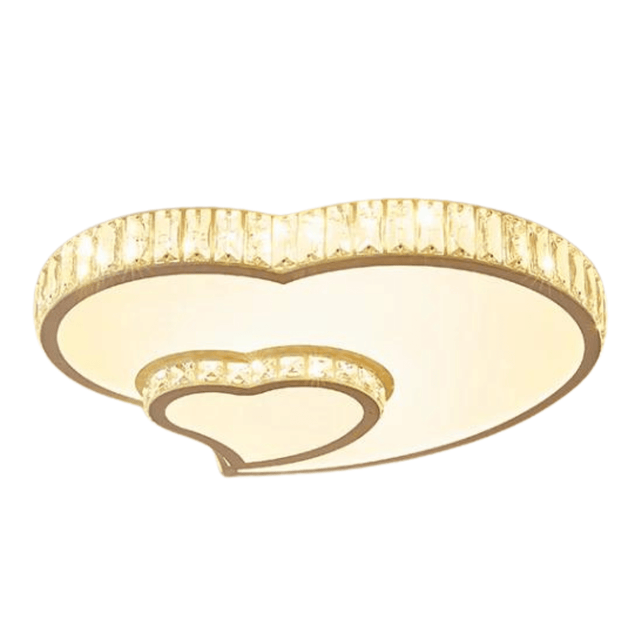 TDC Lights Lamps & Lightings LED Modern Luxury Gold Heart Shaped Crystal Metal Flush Mount Ceiling Light - WX-C7