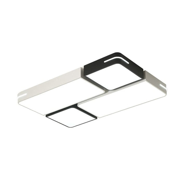 TDC Lights Lamps & Lightings LED Rectangular Acrylic Flush Mount Black-White Ceiling Light - WX-C2