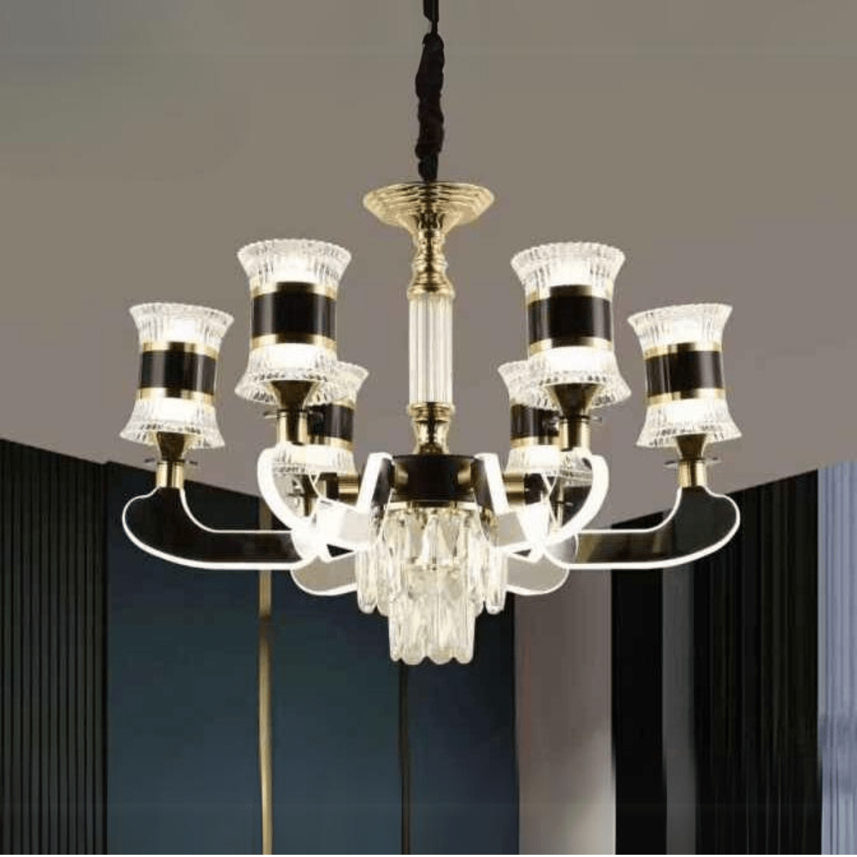 TDC Lights Lamps & Lightings Luxury Modern LED Sputnik Glass Crystal 6/12 Heads Ceiling Chandelier - CL-22-Series