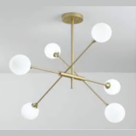 TDC Lights Lamps & Lightings Modern 6 Globe 5W Chandelier with Gold Flush Hanging Ceiling Light - JA-JB212-6