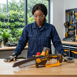 Technician checking the Ingco 6-inch pruning saw before work