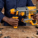 Technician checking the rotary hammer
