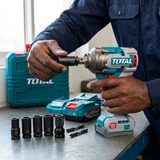 Technician fitting an impact socket