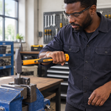 Technician using the Coofix machinist hammer at a workbench