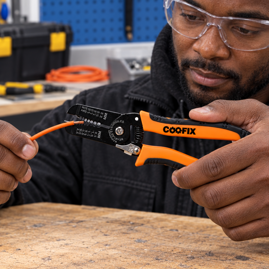 Technician using the Coofix wire stripper