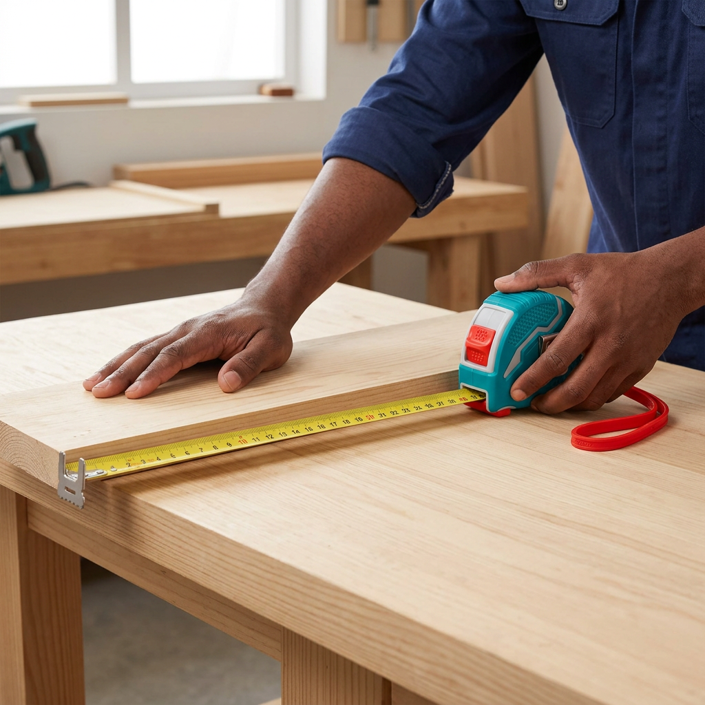 Technician using the Total TMT126051 measuring tape