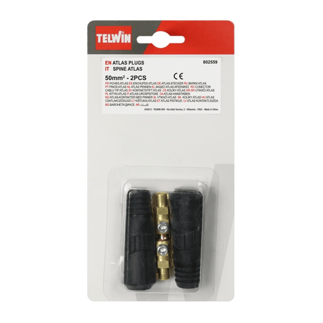 Telwin Welding Machine & Accessories Telwin Atlas 50mm² Welding Cable Quick Connector Male Plugs, 2 Pieces - TEL-802559