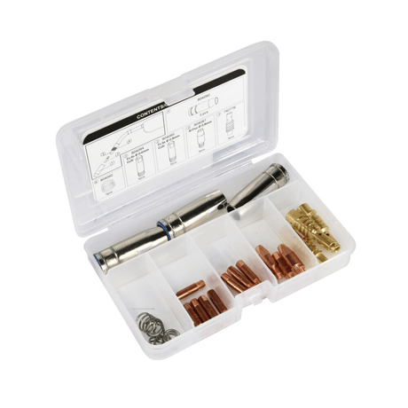 Telwin Welding Machine & Accessories Telwin Consumables Box for MT15 MIG-MAG Welding Torch with Contact Tips, Nozzles, Springs & Gas Diffusers - TEL-804137