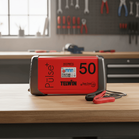 Telwin Booster Cable & Battery Charger Telwin Pulse 50 Automatic Electronic Battery Charger, Maintainer & Start Aid 6V/12V/24V - TEL-807588