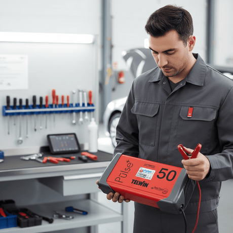 Telwin Booster Cable & Battery Charger Telwin Pulse 50 Automatic Electronic Battery Charger, Maintainer & Start Aid 6V/12V/24V - TEL-807588