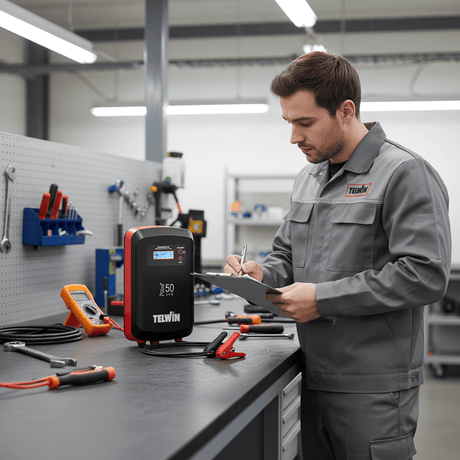 Telwin Booster Cable & Battery Charger Telwin Pulse 50 Evo Automatic Battery Charger, Maintainer & Tester with LCD Display 12V/24V - TEL-807611