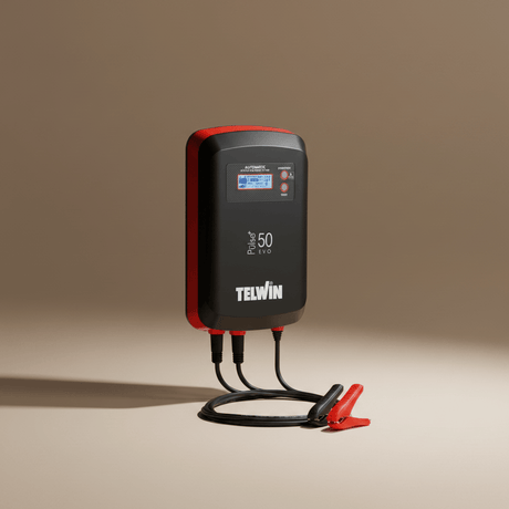 Telwin Booster Cable & Battery Charger Telwin Pulse 50 Evo Automatic Battery Charger, Maintainer & Tester with LCD Display 12V/24V - TEL-807611