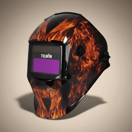Telwin Safety Helmets Telwin Stream Flame Auto-Darkening Welding Helmet with Grinding Mode for MIG-MAG, MMA & TIG Welding - TEL-804235