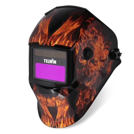Telwin Safety Helmets Telwin Stream Flame Auto-Darkening Welding Helmet with Grinding Mode for MIG-MAG, MMA & TIG Welding - TEL-804235