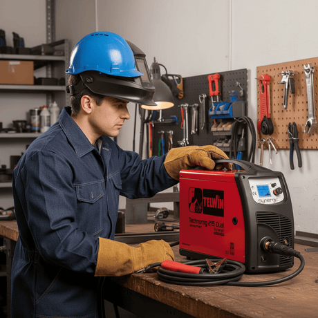 Telwin Welding Machine & Accessories Telwin Technomig 215 DUAL SYNERGIC 220A Multiprocess MIG-MAG, Flux, Brazing, MMA & TIG DC-Lift Inverter Welding Machine 230V with Europa Trolley - TEL-816476
