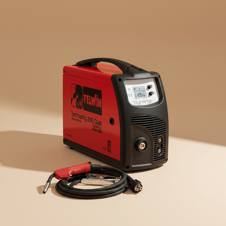 Telwin Welding Machine & Accessories Telwin Technomig 215 DUAL SYNERGIC 220A Multiprocess MIG-MAG, Flux, Brazing, MMA & TIG DC-Lift Inverter Welding Machine 230V with Europa Trolley - TEL-816476