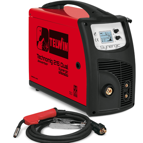 Telwin Welding Machine & Accessories Telwin Technomig 215 DUAL SYNERGIC 220A Multiprocess MIG-MAG, Flux, Brazing, MMA & TIG DC-Lift Inverter Welding Machine 230V with Europa Trolley - TEL-816476