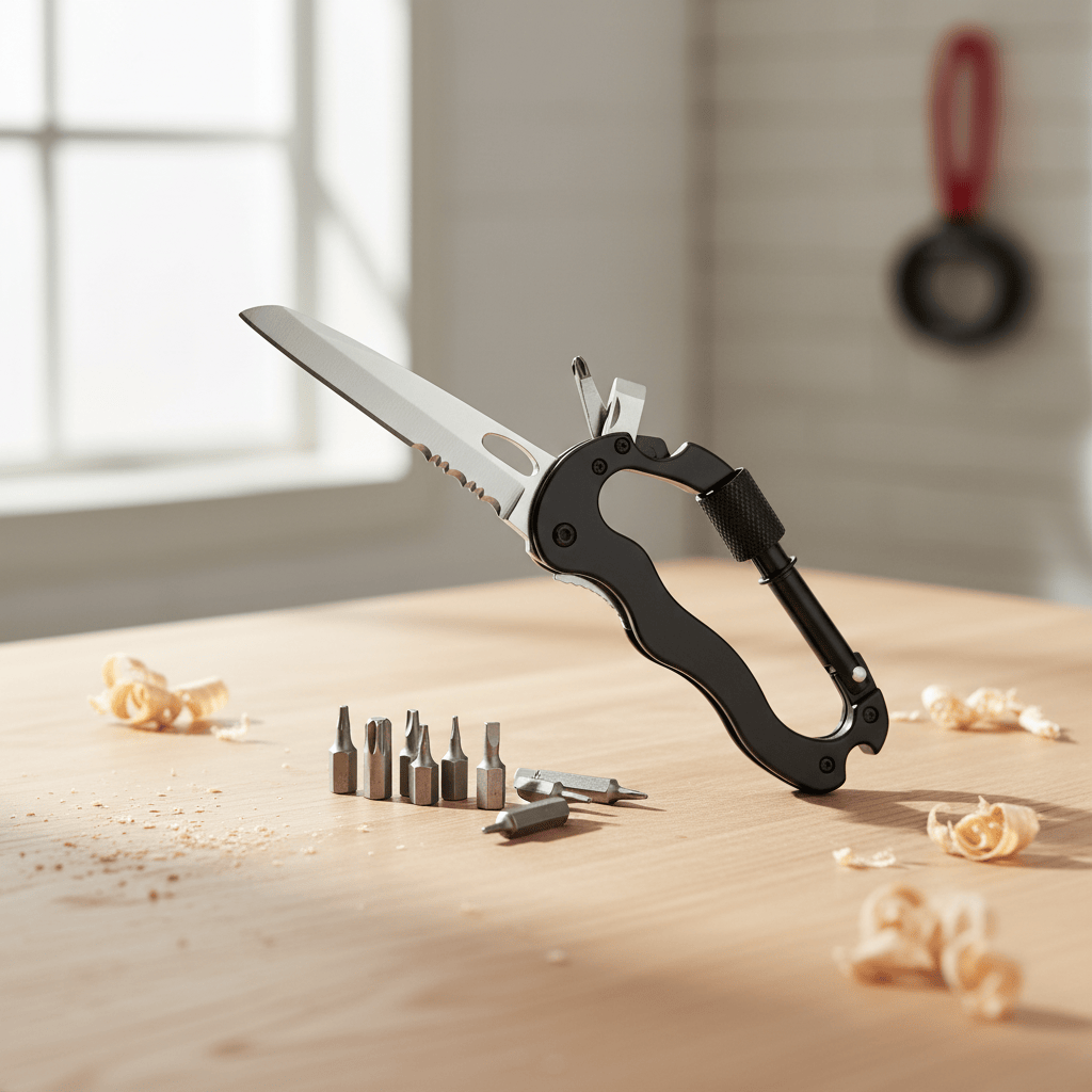 Tera Multi Tools & Knives Tera 7" Carabiner Multi-tool with Foldable Blade - H100202