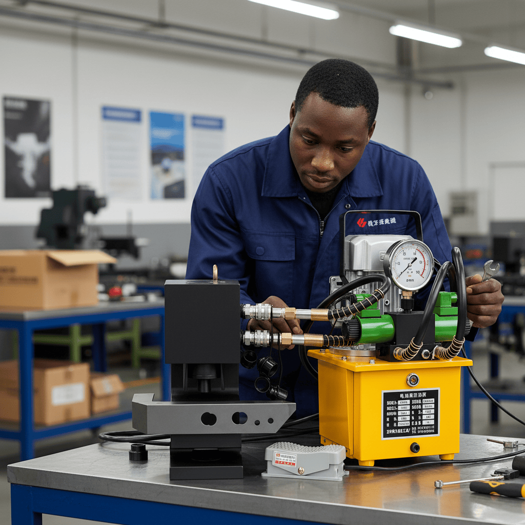 Tera Construction Equipment Tera Heavy-Duty Industrial Hydraulic Punch Machine 500KN with 1.5KW Hydraulic Electric Pump - P03-0521-6311