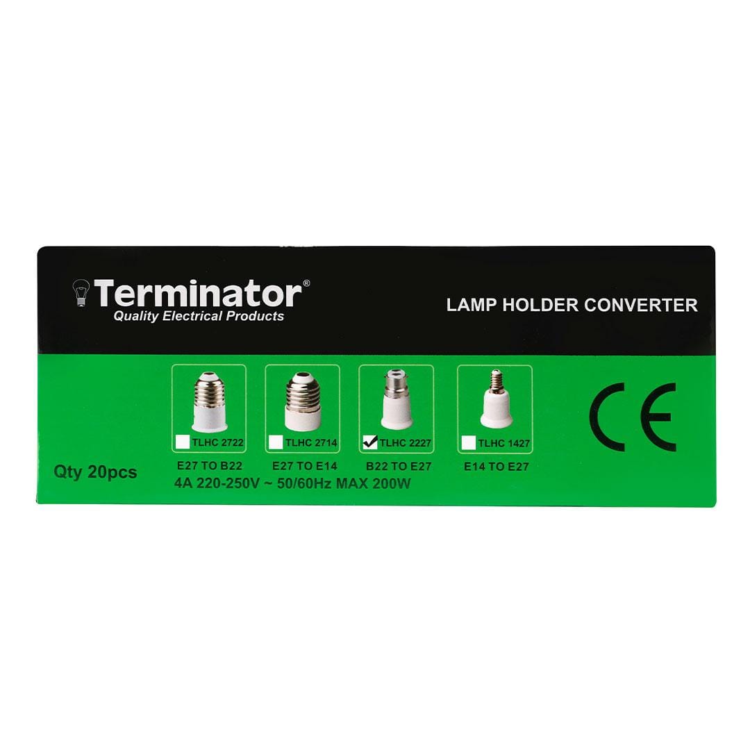 Terminator Lamps & Lightings Terminator 20 Pieces Bulb Holder Converter B22-E27 - TLHC 2227