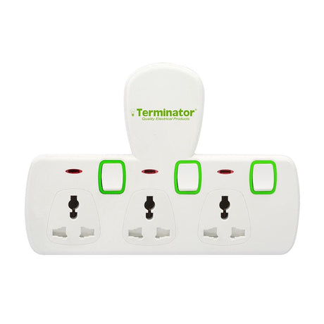 Terminator Power Management & Protection Terminator 3-Way T-Socket Multi Adaptor- TMA 573T