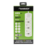 Terminator Power Management & Protection Terminator 3-Way Universal Power Extension Socket with Surge Protection - TPB 3ASP-3M