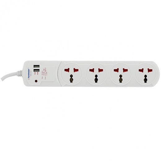 Terminator Power Management & Protection Terminator 4-Way Universal Power Extension Socket with USB - TPB 14U2I