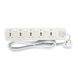 Terminator Power Management & Protection Terminator 5-Way Universal Power Extension Socket with Surge Protection - TPB 5ASP-3M