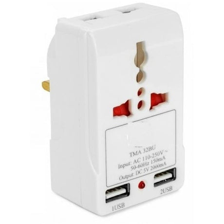 Terminator Power Management & Protection Terminator Universal Multi Adaptor With 2 USB - TMA 32BUQ