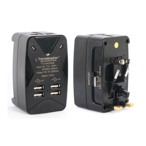 Terminator Power Management & Protection Terminator Universal Multi Adaptor With 4 USB - TTA 394 USB4B