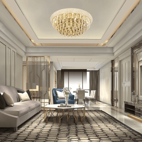 TKLD Pendant & Chandeliers Alexandra Flush Crystal Chandelier Ceiling Light - 40W