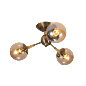 TKLD Ceiling Lights Amber 3 Lamp Globe Glass Vintage Retro Molecule Ceiling Light - 40W