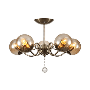 TKLD Ceiling Lights Amber 5 Lamp Globe Glass Vintage Retro Crystal Ceiling Light - 40W