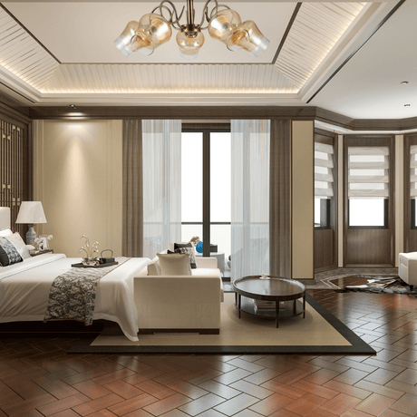 TKLD Ceiling Lights Amber Bell 5 Lamp Glass Antique Brass Metal Semi Flush Ceiling Light - 40W