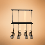 TKLD Pendant & Chandeliers Amber Cone Glass Black Metal Island Ceiling Chandelier Light - 40W