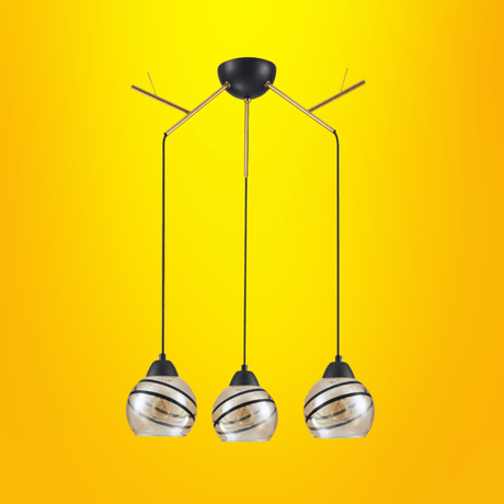 TKLD Ceiling Lights Amber Dome Glass Gold 3 Lamp Twig Modern Ceiling Light - 40W