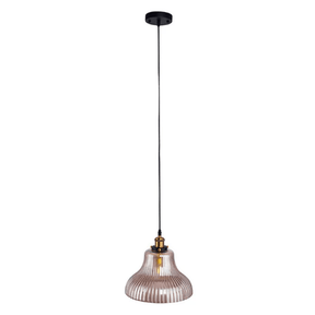 TKLD Pendant & Chandeliers Amber Glass Cone Striped E27 Pendant Ceiling Light