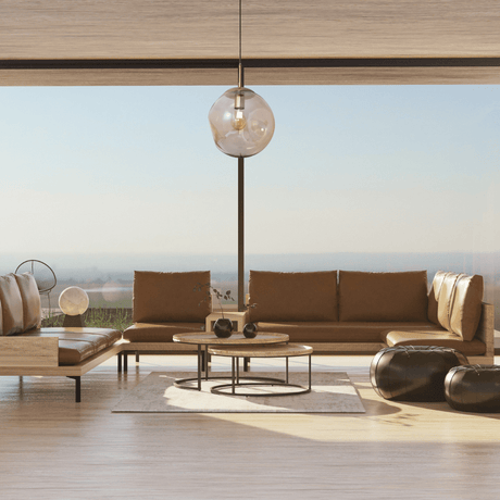 TKLD Pendant & Chandeliers Amber Glass Crater E27 Pendant Ceiling Light