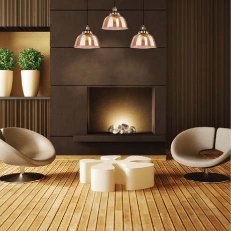 TKLD Pendant & Chandeliers Amber Glass Dome E27 Pendant Ceiling Light