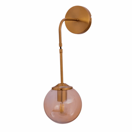 TKLD Wall & Sconce Lights Amber Glass Gold Metal Pendant Wall Light E27 Fitting
