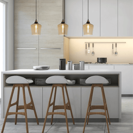 TKLD Pendant & Chandeliers Amber Glass Schoolhouse E27 Pendant Ceiling Light