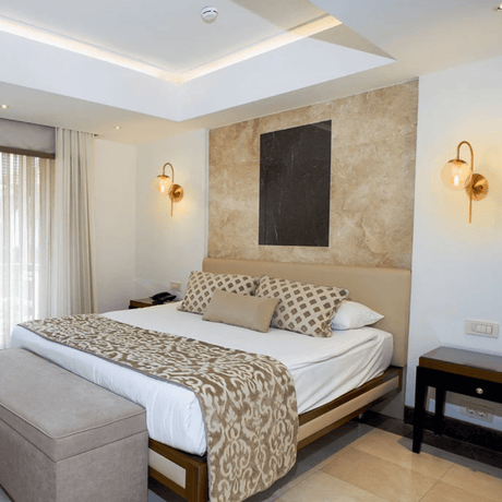 TKLD Wall & Sconce Lights Amber Globe Glass Gold Aluminium Bronze Cane Metal Downward E27 Wall Light