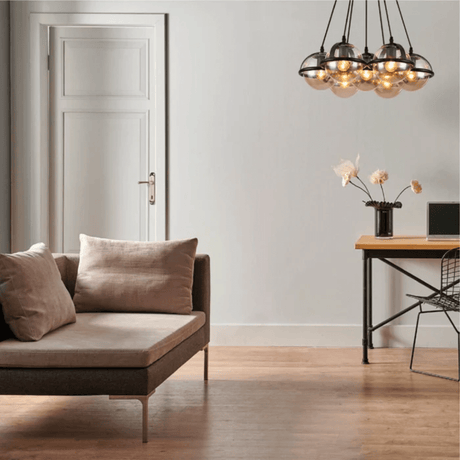 TKLD Pendant & Chandeliers Amber Globe Glasses Daisy Modern Ceiling Light 7xE27 Fittings - 40W