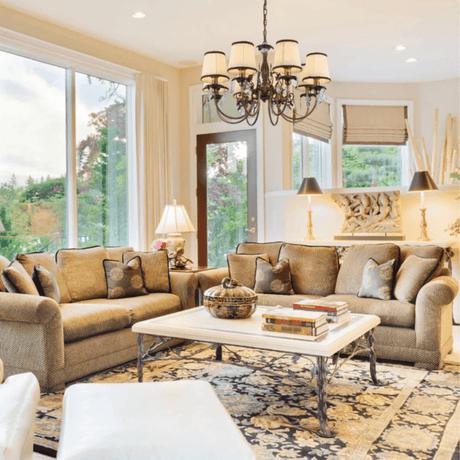 TKLD Pendant & Chandeliers Antique Brass Finishing Off White Shade Candle Vintage Crystal E14 Ceiling Light