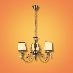 TKLD Pendant & Chandeliers Antique Brass Finishing Off White Shade Candle Vintage Crystal E14 Ceiling Light