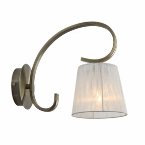 TKLD Wall & Sconce Lights Antique Brass Metal Body Rice White Fabric Shade Lantern Wall Light