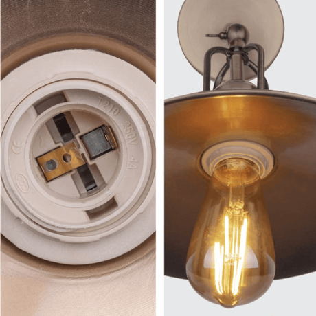 TKLD Wall & Sconce Lights Antique Bronze Flat Metal Hinged Industrial Retro Wall Light E27 Fitting